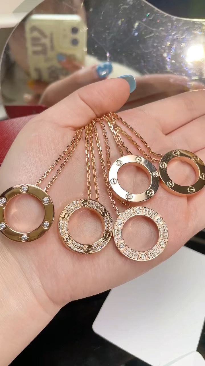 Cartier Cartier/卡地亚 玫‮金瑰‬ 圆饼‮骨锁‬项链