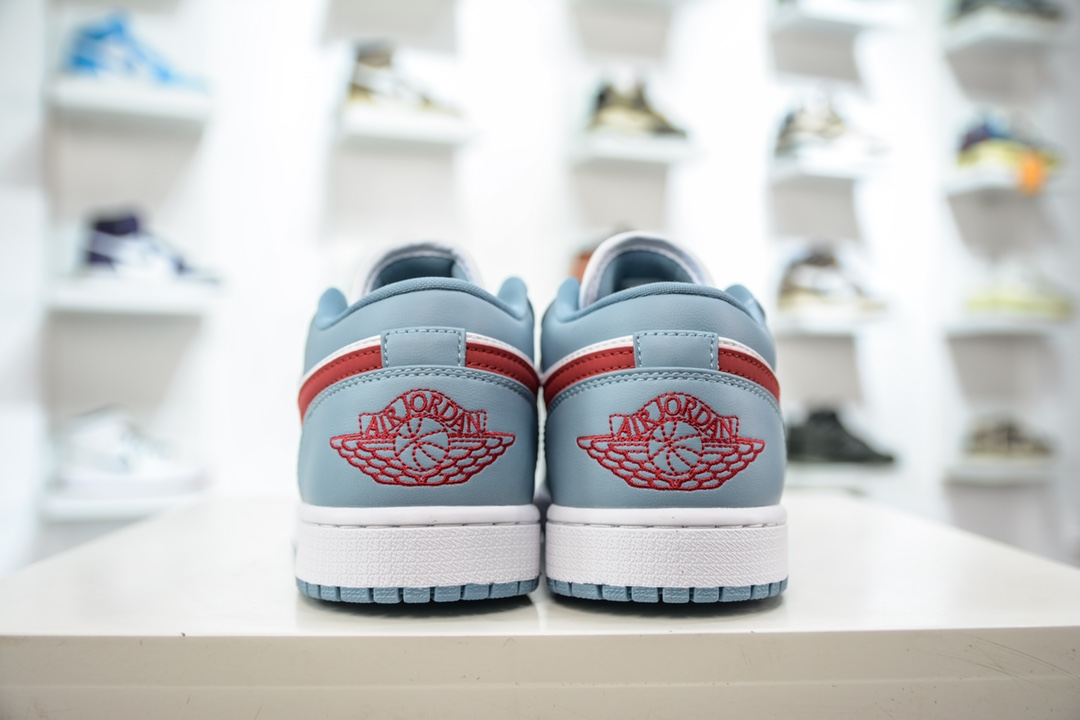 E Air Jordan 1 Low 浅蓝白红勾 AJ1乔1低帮休闲板鞋 DC0774-164