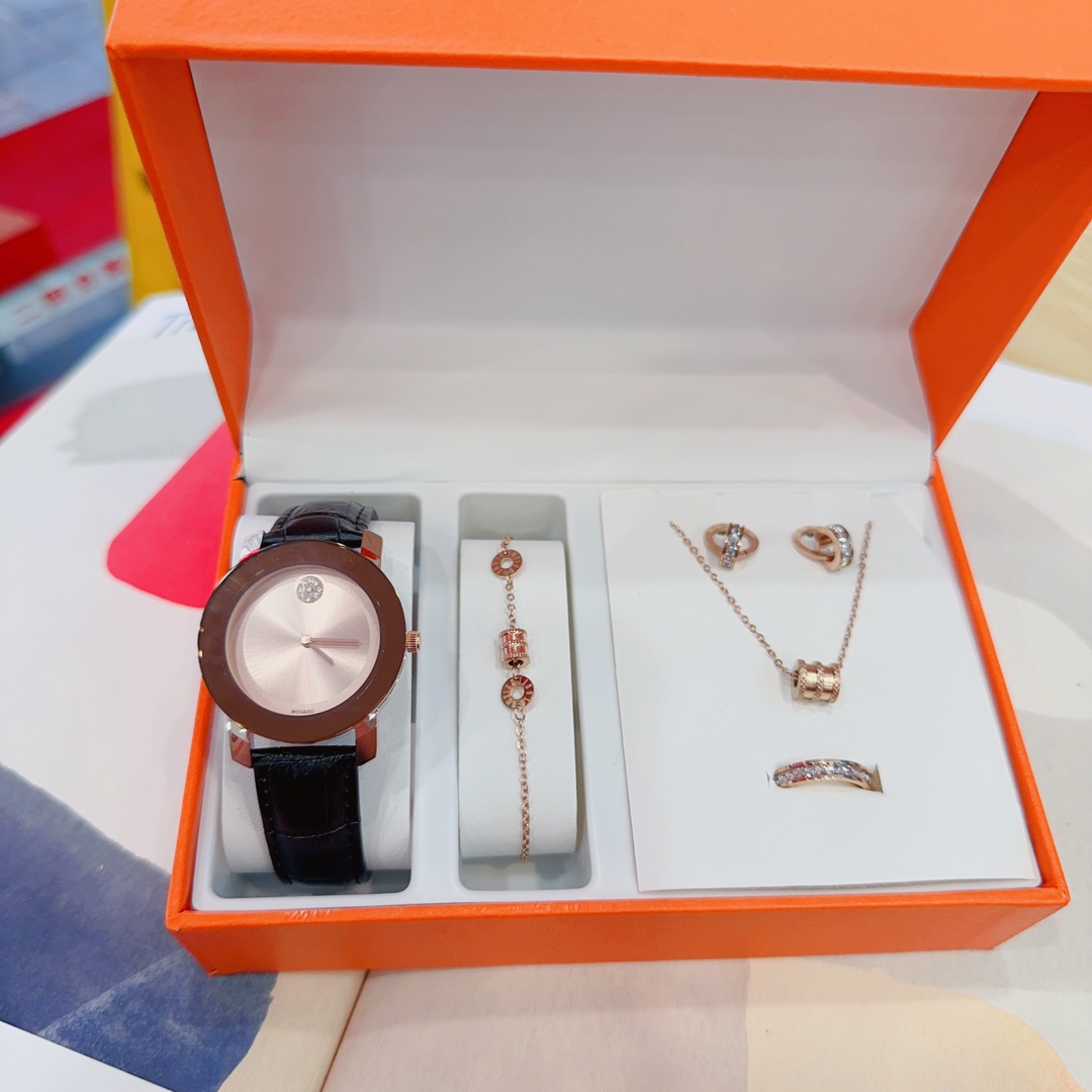 Steel Belt Watch with Stone Core: MOVADO Movantoport Classic Stone, Double-Buttoned Butterfly, Unisex, 36mm Surface - 图片 8