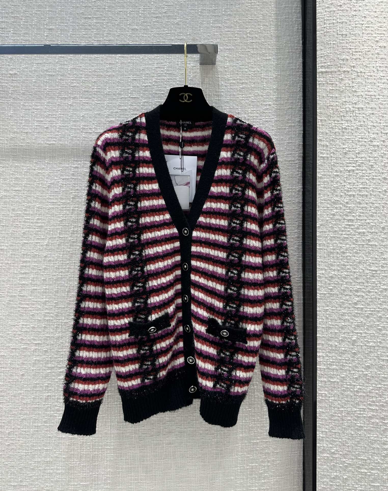 Buy Online
 Chanel Clothing Cardigans Knit Sweater Fake Designer
 Black Pink Red White Knitting Casual