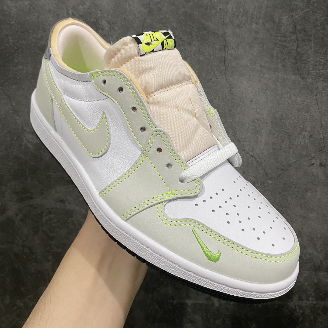 Dongguan DG version Air Jordan AJ1 low-top white green ghost green DM7837-103