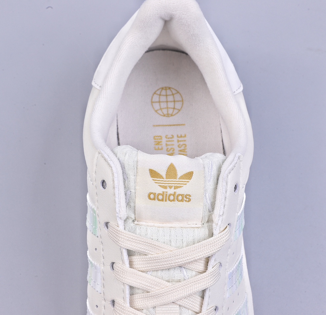 adidas clover SUPERSTAR men's and women's classic shell head sneakers white shoes HQ6668