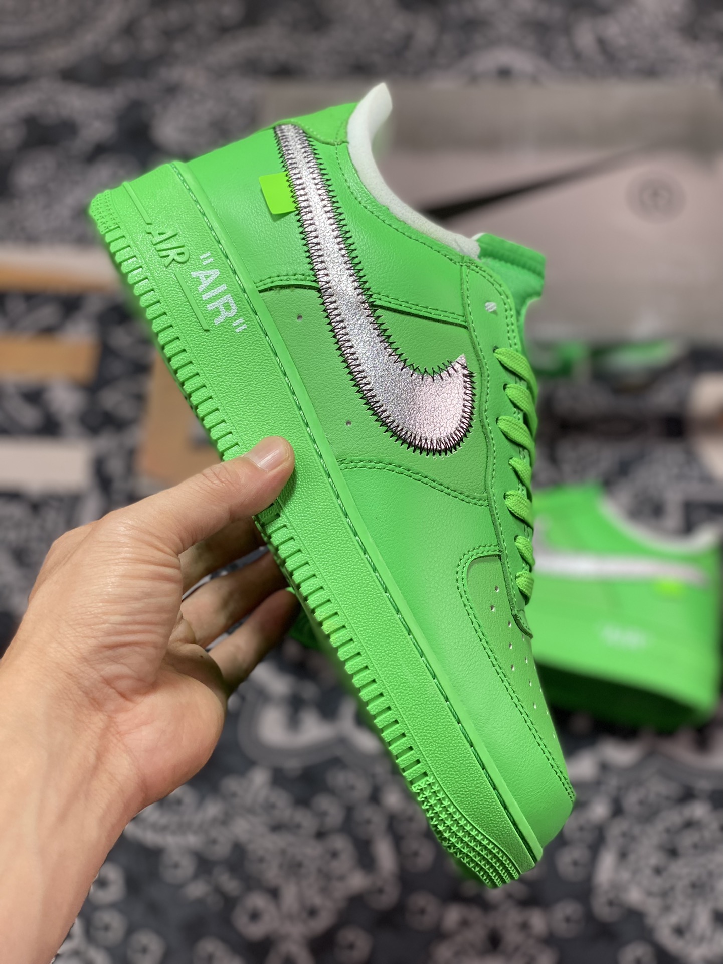 Off-White x Nike Air Force 1‘07 Low”Light Green Spark“空军一号板鞋“OW浅绿银钩”DX1419-300