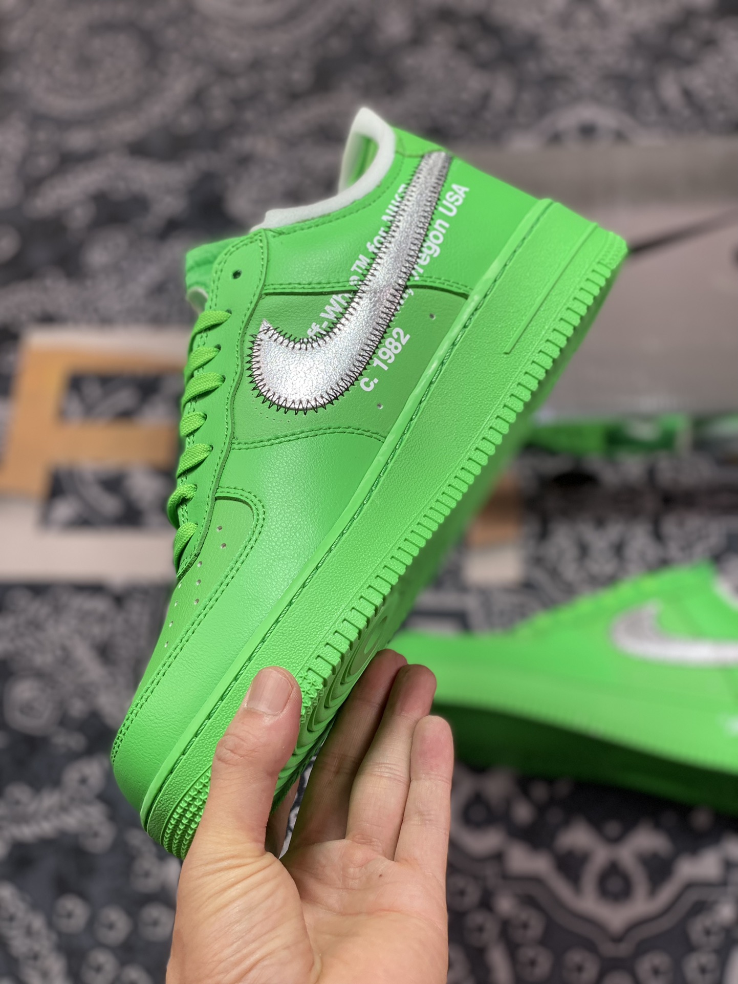 Off-White x Nike Air Force 1‘07 Low”Light Green Spark“空军一号板鞋“OW浅绿银钩”DX1419-300