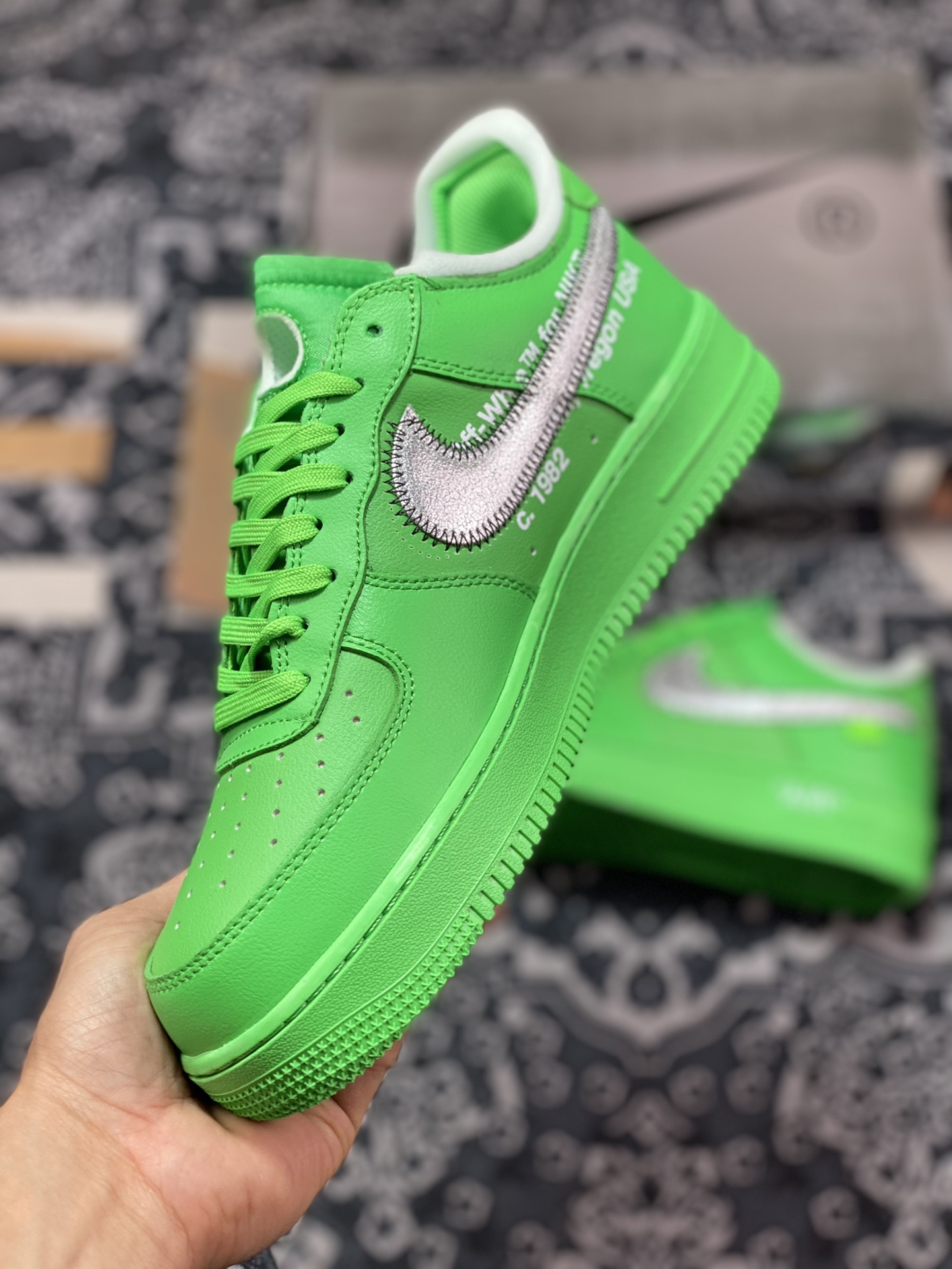 Off-White x Nike Air Force 1‘07 Low”Light Green Spark“空军一号板鞋“OW浅绿银钩”DX1419-300