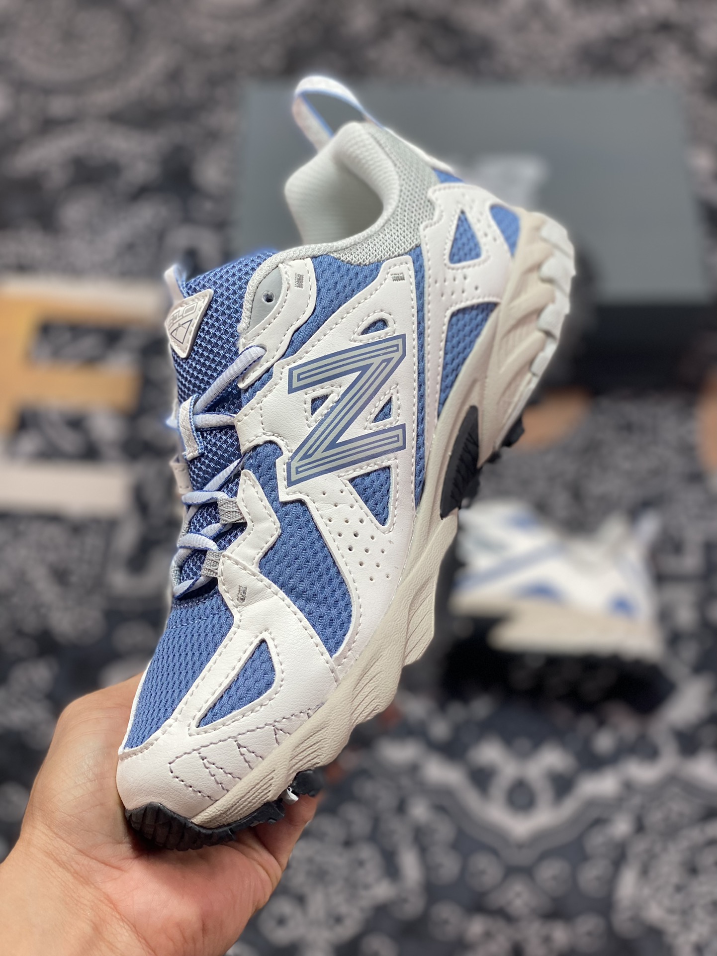 190 New Balance ML610T 系列低帮山系越野跑运动鞋“白灰牛仔蓝”ML610T