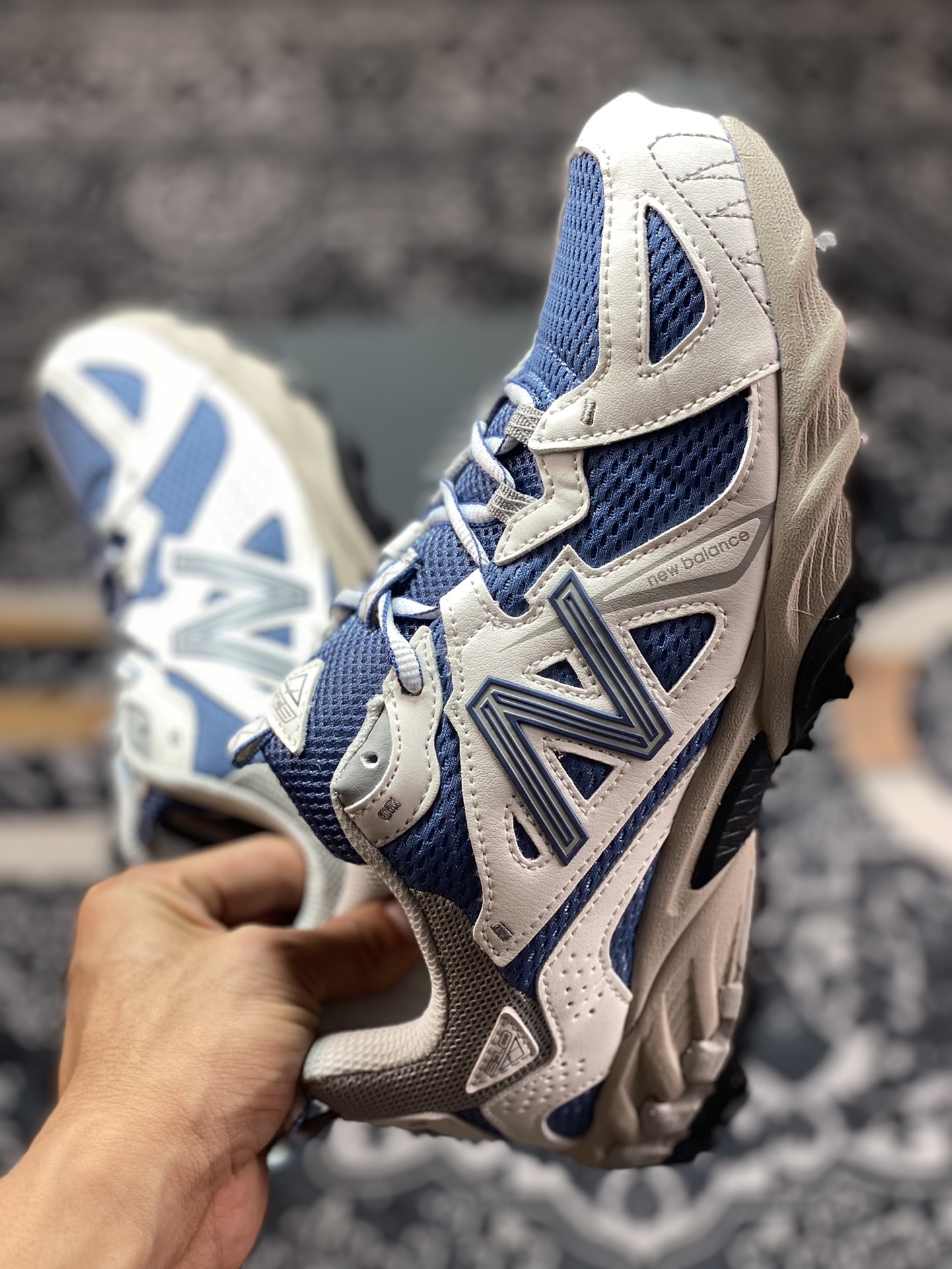 190 New Balance ML610T 系列低帮山系越野跑运动鞋“白灰牛仔蓝”ML610T