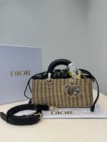 Dior Lady Fake
 Handbags Crossbody & Shoulder Bags Blue Gold Bronzing Weave Spring/Summer Collection Casual