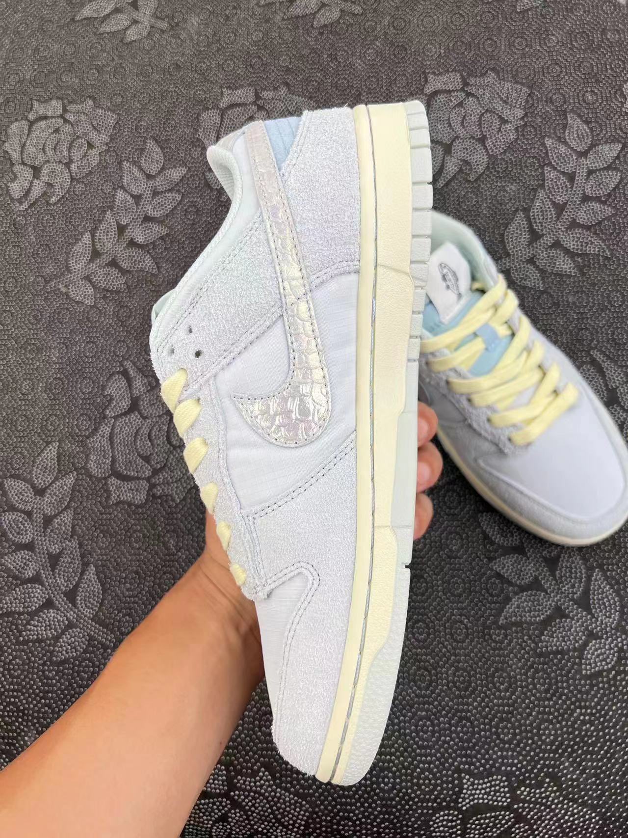 ? Nike Dunk Low钓鱼系列 ”Light Silver andOcean Bliss“ 灰黄色