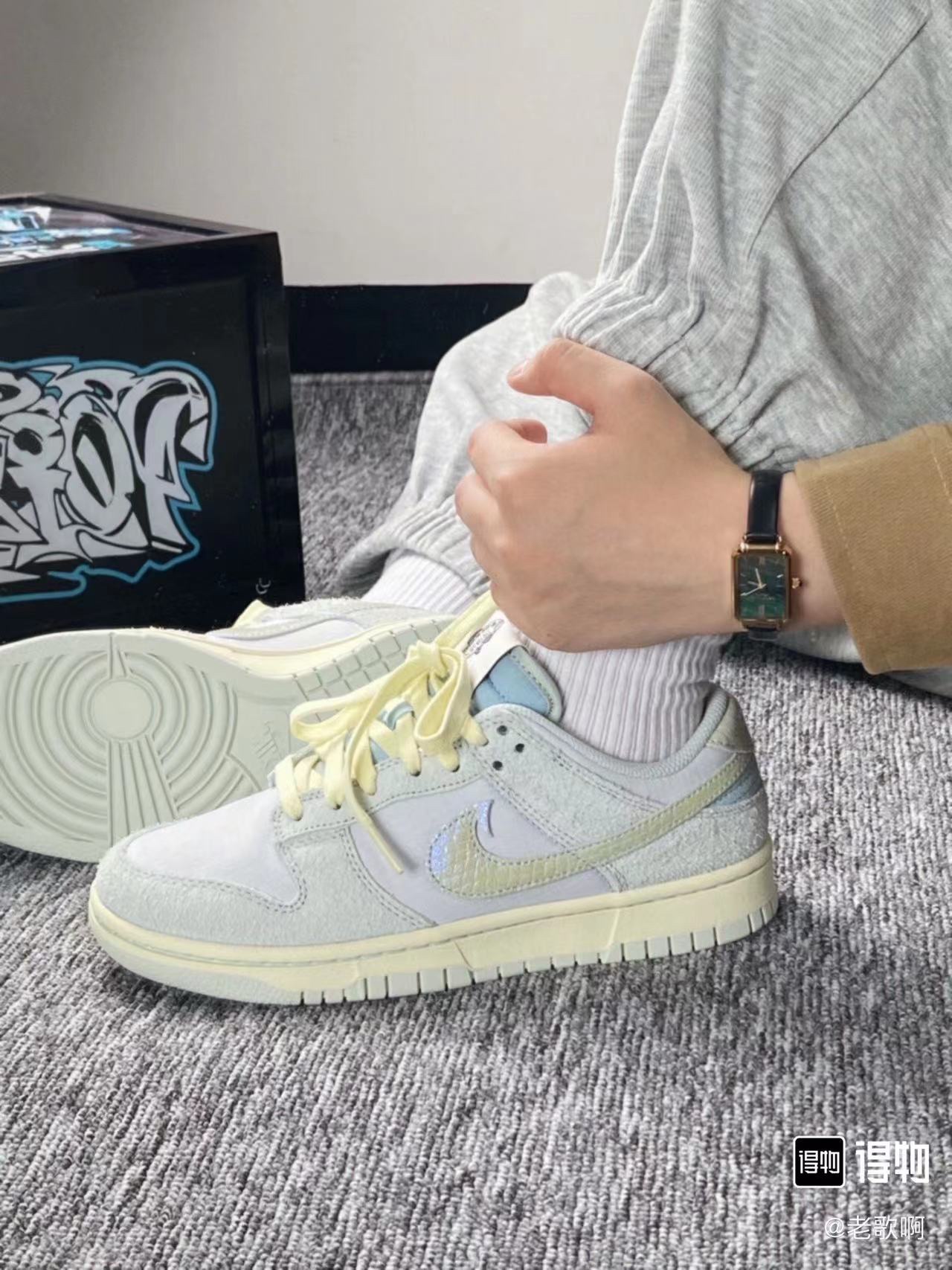 ? Nike Dunk Low钓鱼系列 ”Light Silver andOcean Bliss“ 灰黄色