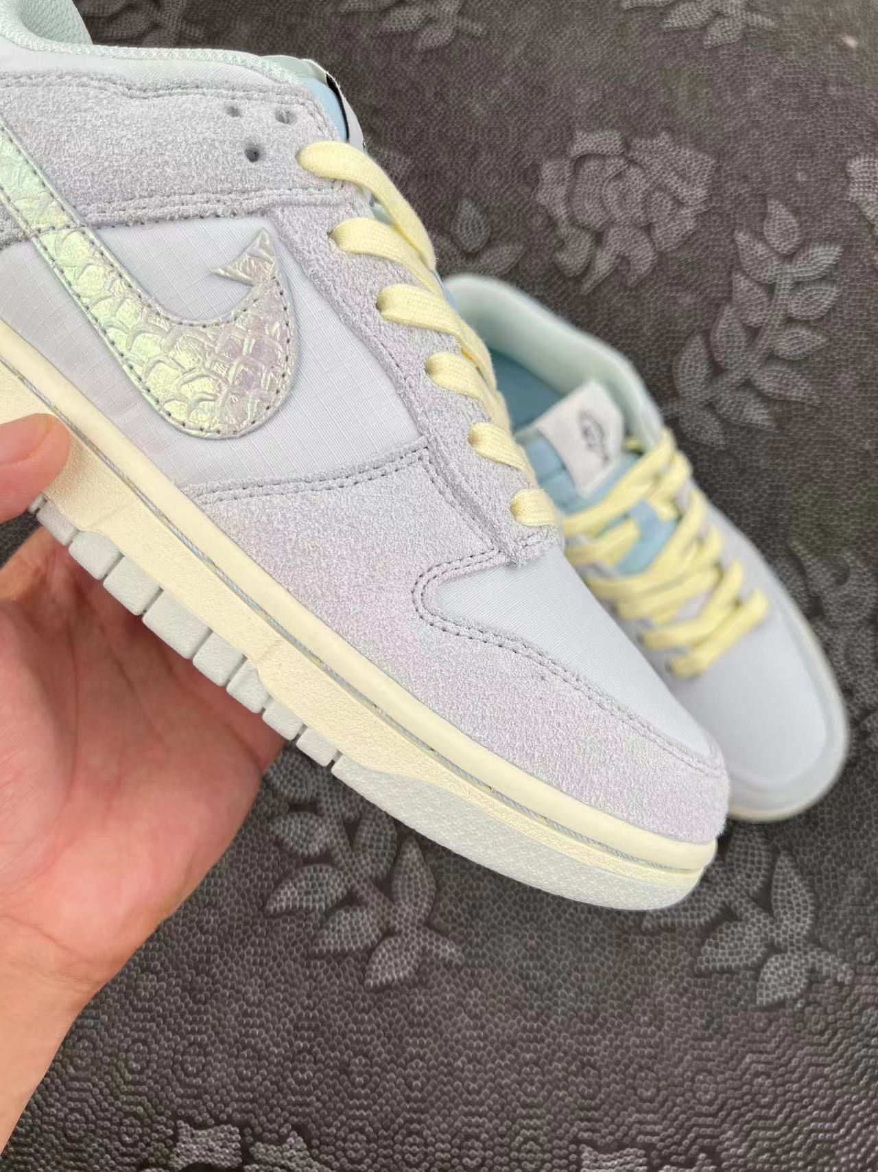 ? Nike Dunk Low钓鱼系列 ”Light Silver andOcean Bliss“ 灰黄色