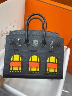 Hermes Birkin Bags Handbags Crocodile Leather Silk
