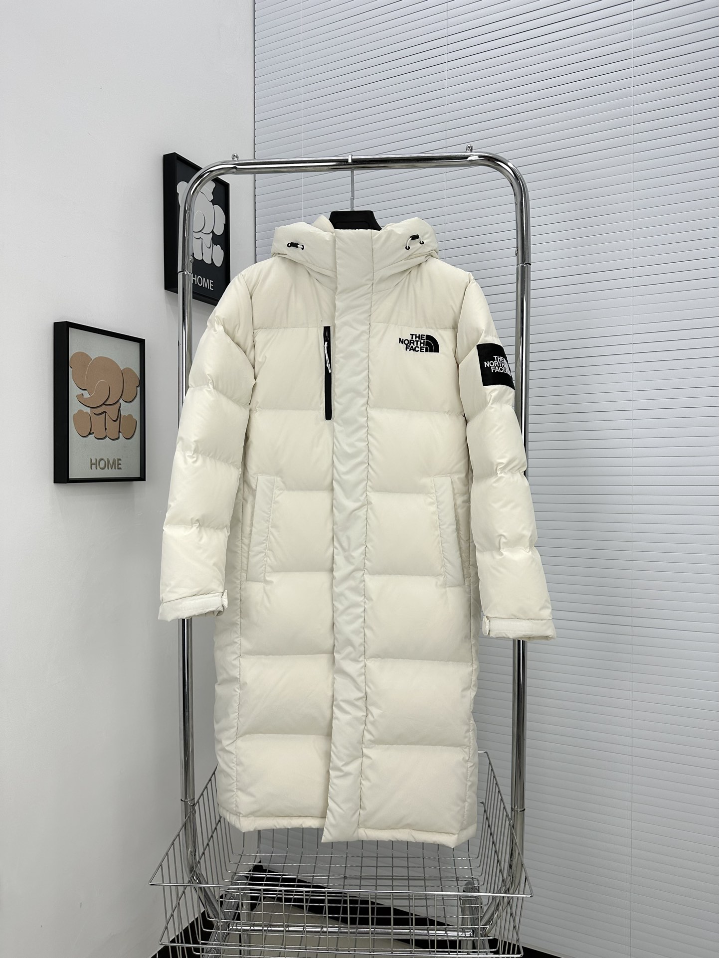 The North Face Clothing Down Jacket White Lattice Nylon Duck Down Milgauss Hooded Top