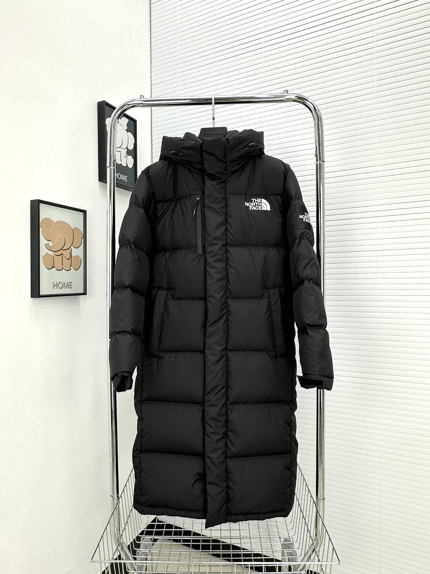 The North Face Clothing Down Jacket Black White Lattice Nylon Duck Down Milgauss Hooded Top