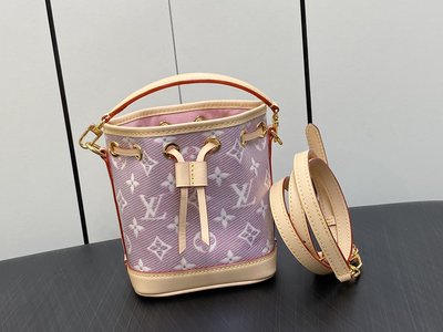 Louis Vuitton LV Nano Noe Handbags Bucket Bags Online From China Pink Monogram Canvas Cotton Mini M82427
