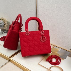 Dior Lady Handbags Crossbody & Shoulder Bags Replcia Cheap Black Red Calfskin Frosted Matte Sheepskin Chains