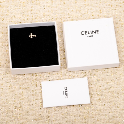 Celine Triomphe Pearl Ring Set Gold-Tone Finish Brass & Pearl, Size 6 1 Celine Triomphe Pearl Ring Set Gold-Tone Finish Brass & Pearl, Size 6