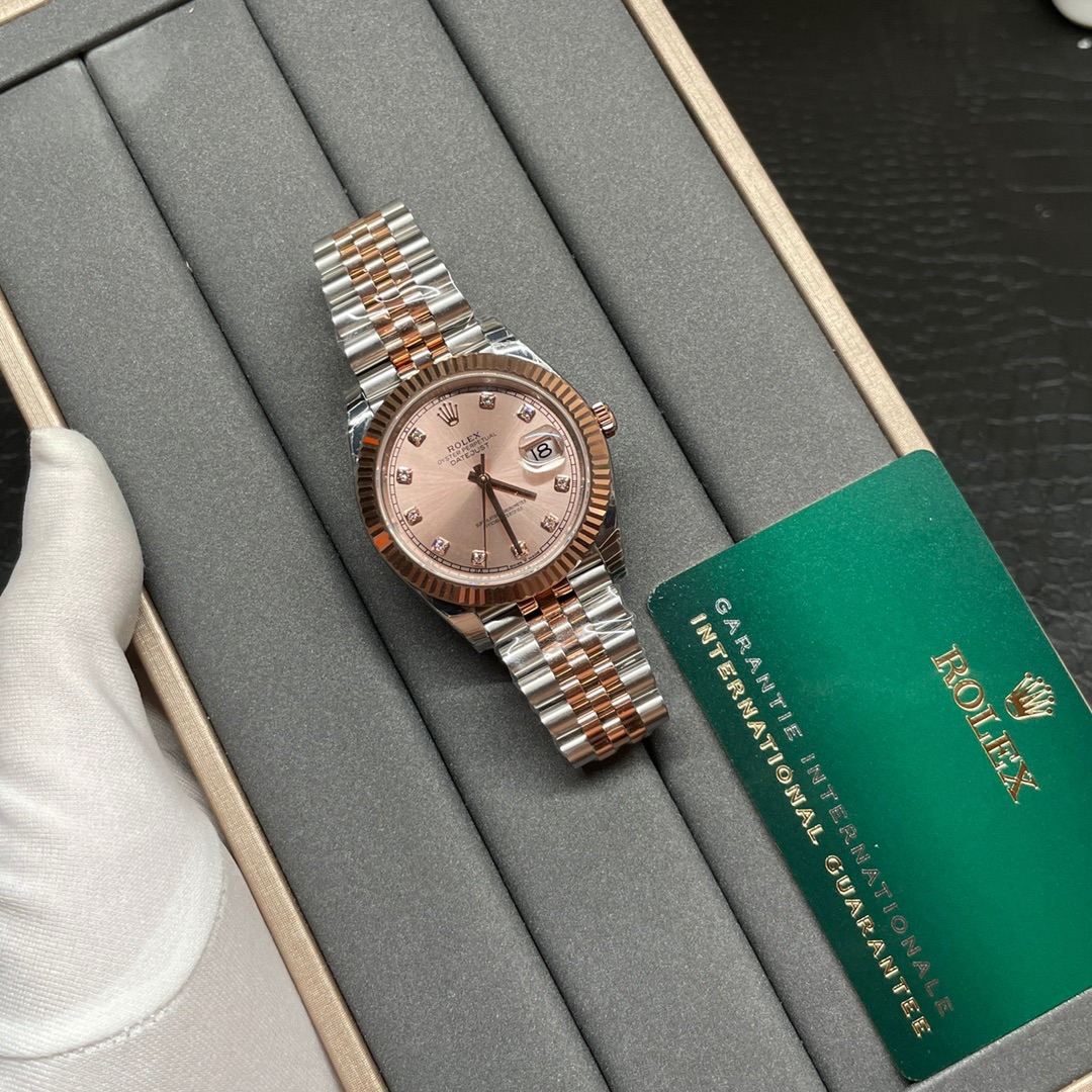Rolex 日志系列 41mm间玫瑰金香槟面