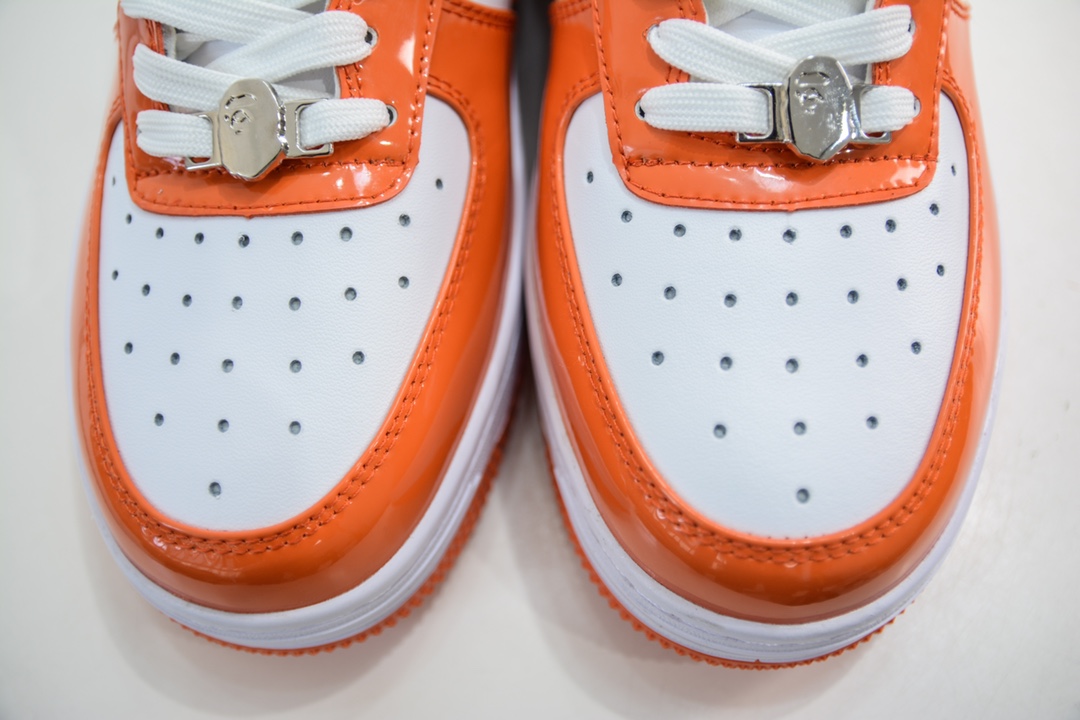 Bape Sta To Low T-version ape head classic patent leather low-top sports casual sneakers