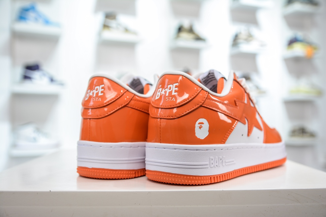 Bape Sta To Low T-version ape head classic patent leather low-top sports casual sneakers