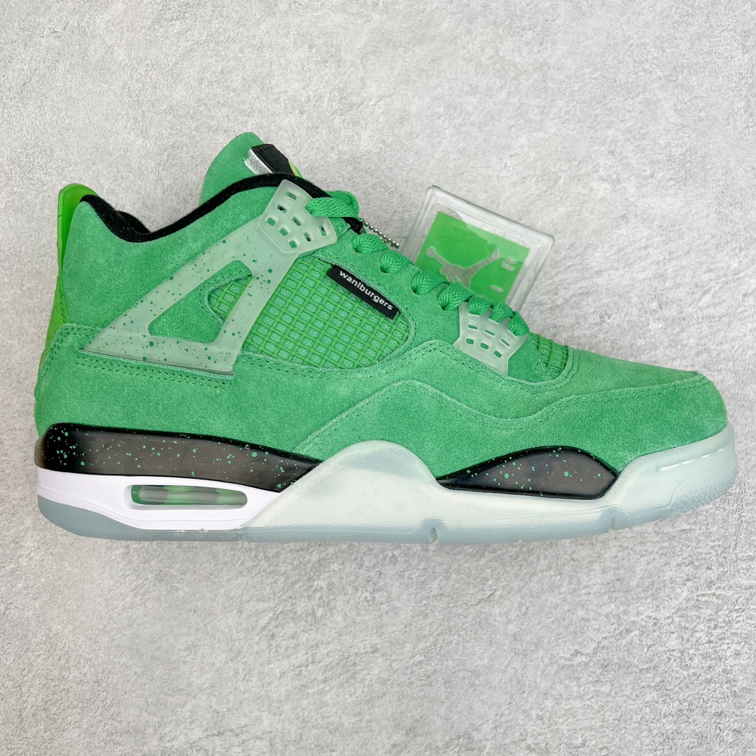 💰130 ＃PB版 福利特价‼Air Jordan AJ4 Retro PE 马克沃尔伯格原谅绿 AJ4-904284 耗时半年巨作 40余配色陆续出货 全套原纸板楦头开发 调试30余版 确保原汁原味完美呈现四代版型 一比一鞋头弧度高度趴度鞋身弧度 此版本只针对中端市场 皮料材质有所更替 其他数据细节工艺流程均保持公司一致 细节品控鞋型随意秒杀市面3XX 4XX 原厂TPU网格鞋带扣 正确内里网布 菱角分明不变形无多余毛边 柔软性质感一致于原鞋 原厂织唛标 原厂飞人电绣工艺 独家绑鞋带手法 印刷中底布 四线拉帮 米色美纹纸贴合固定 进口港宝加持 后跟自然饱满 全鞋荧光划线卡点 追求极致完美 每一双都是工艺品 多重QC质检 超越公司货的品控标准 实实在在的免检产品 尺码：40 40.5 41 42 42.5 43 44 44.5 45 46 47.5 编码：by2936000-运动鞋