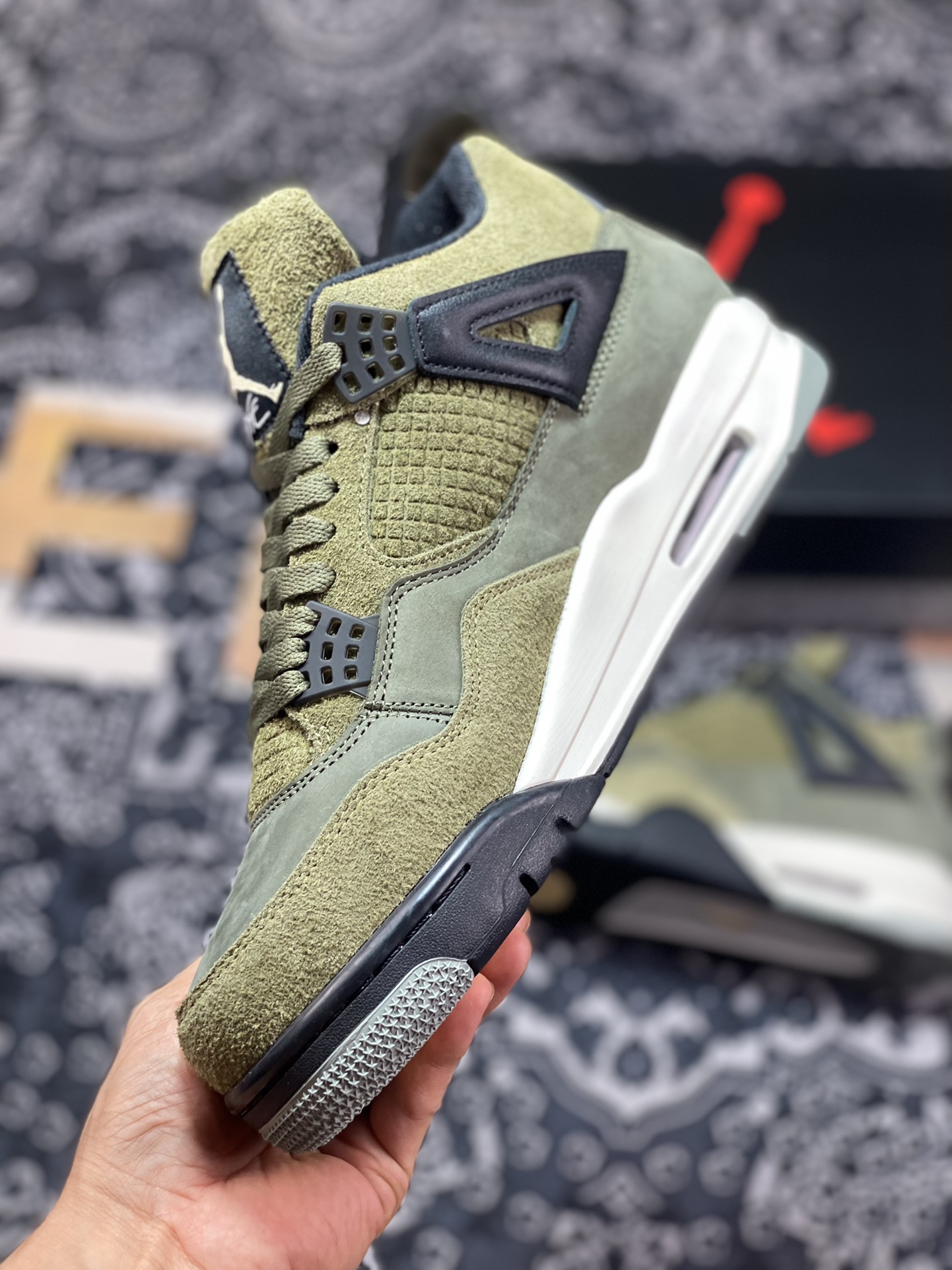 420 Air Jordan 4 Craft ”Olive Canvas“ 麂皮橄榄绿 FB9927-200