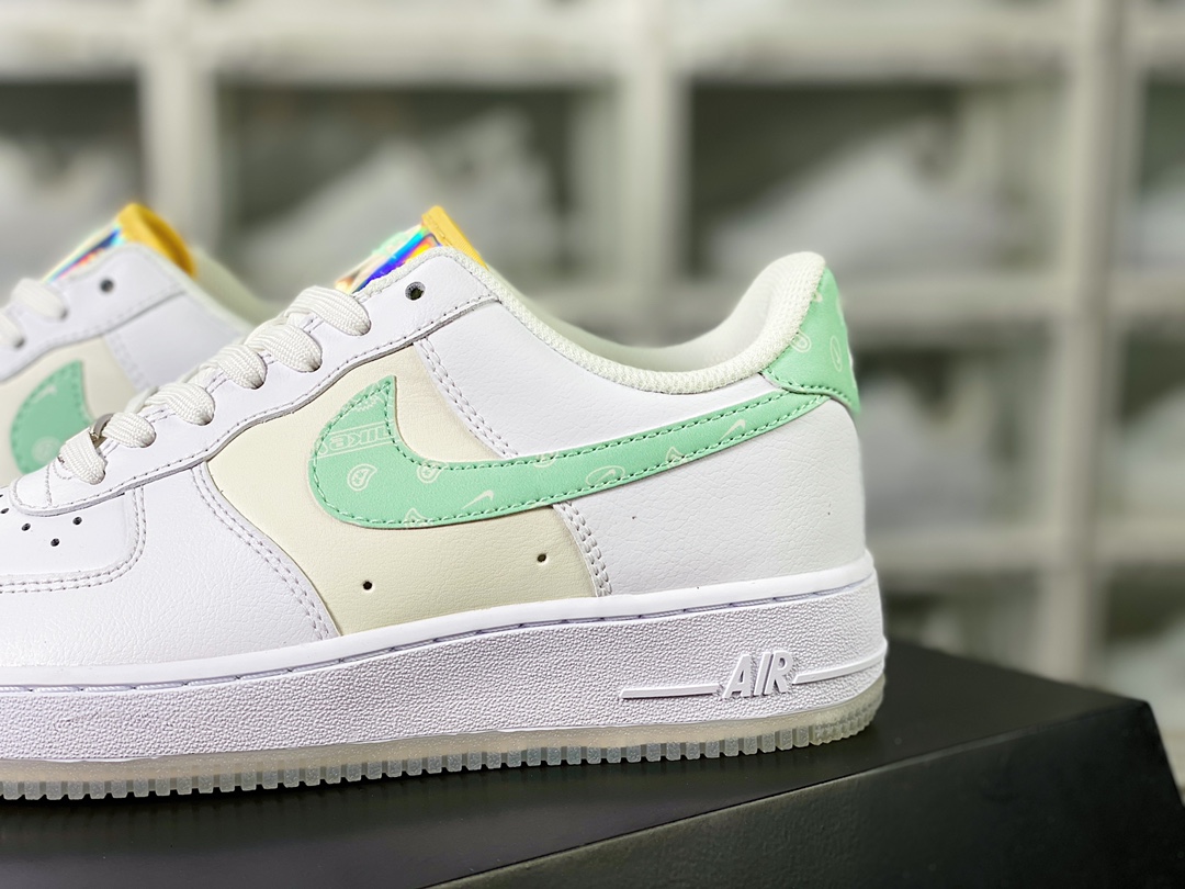 Air Force 1’07 Low GS”Pastel Paisley”空军一号板鞋“皮革白米绿腰果花”FJ7706-131