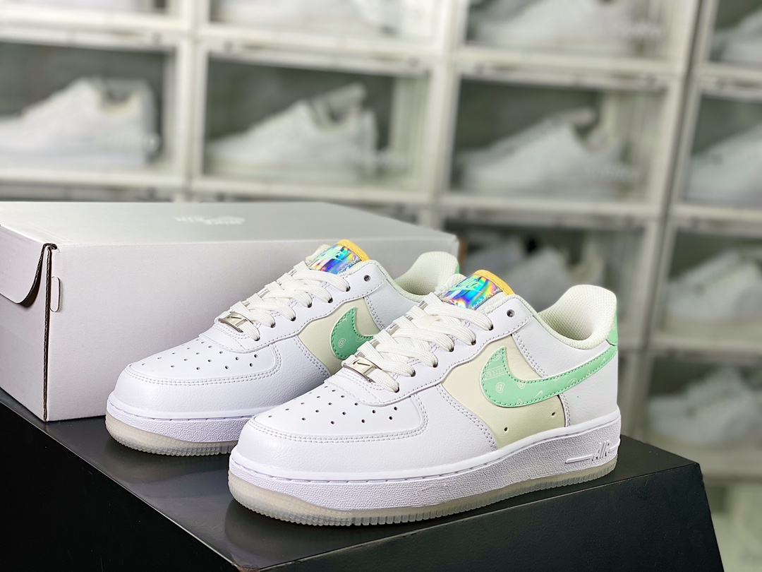 Air Force 1’07 Low GS”Pastel Paisley”空军一号板鞋“皮革白米绿腰果花”FJ7706-131