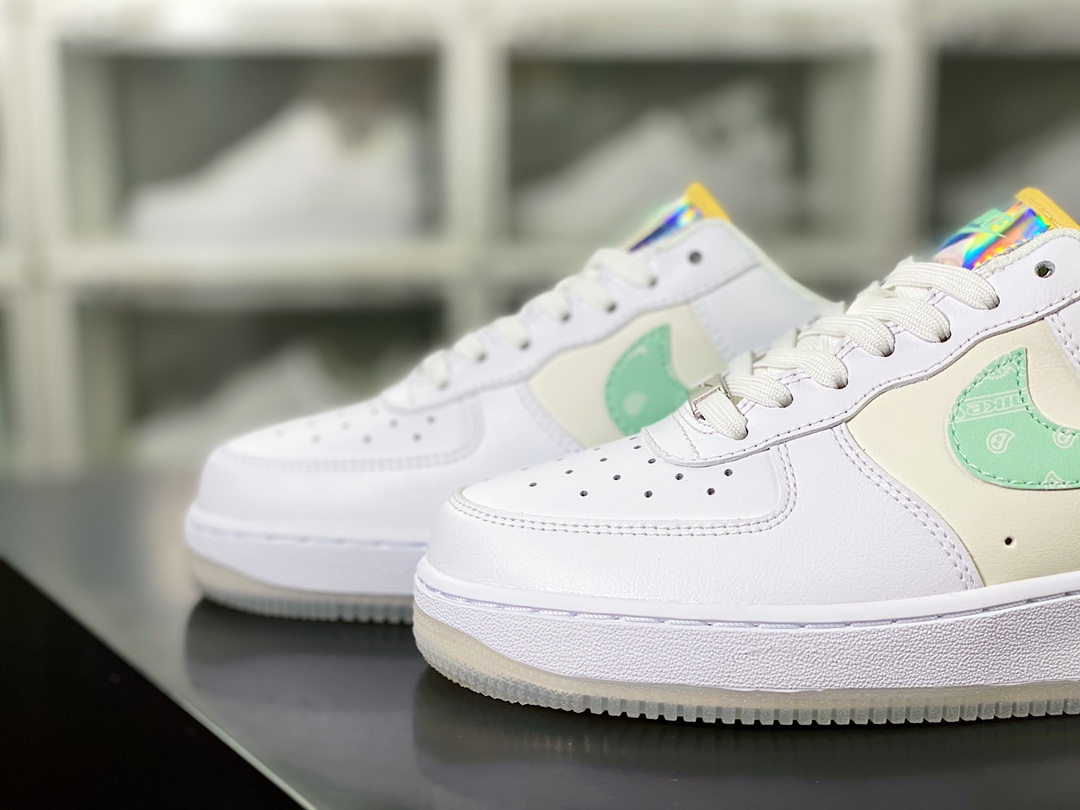 Air Force 1’07 Low GS”Pastel Paisley”空军一号板鞋“皮革白米绿腰果花”FJ7706-131