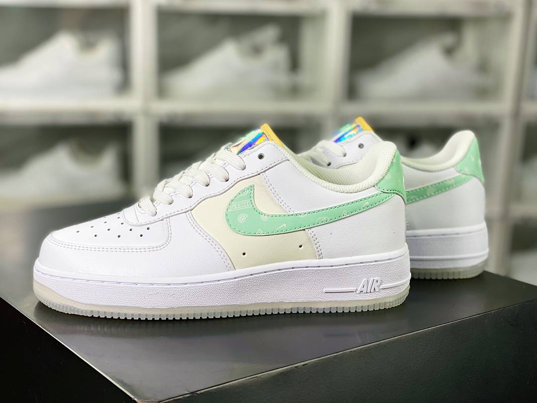 Air Force 1’07 Low GS”Pastel Paisley”空军一号板鞋“皮革白米绿腰果花”FJ7706-131