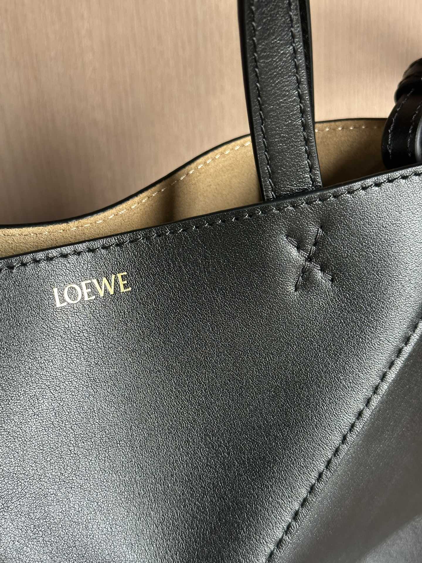 Loewe Puzzle Fold Mini Tote Bag Black Leather Geometric Design 5 i1690961472 2212 4