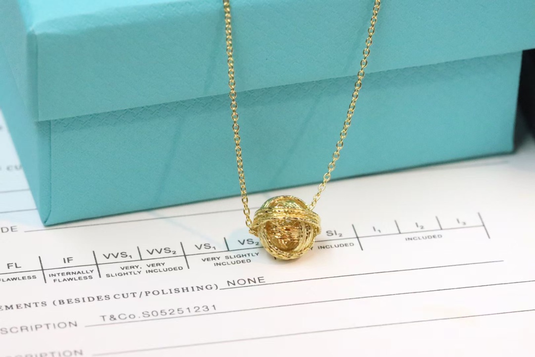 Tiffany & Co. Tiffany&Co. 金毛线球 锁骨项链 925银