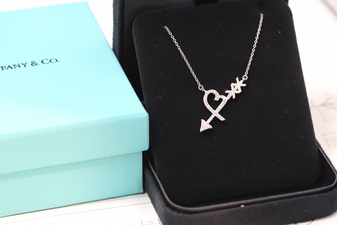 Tiffany & Co. Tiffany&Co. 满钻爱心箭头 项链 925银