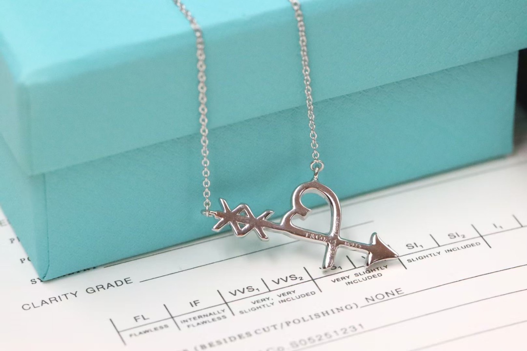 Tiffany & Co. Tiffany&Co. 满钻爱心箭头 项链 925银