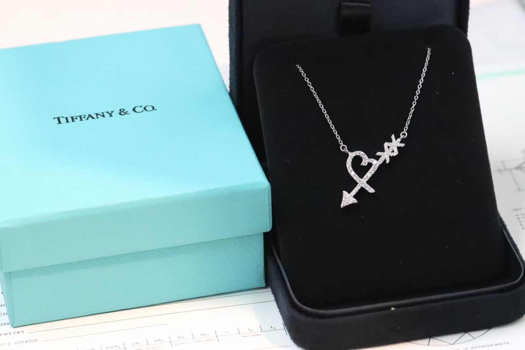 Tiffany & Co. Tiffany&Co. 满钻爱心箭头 项链 925银