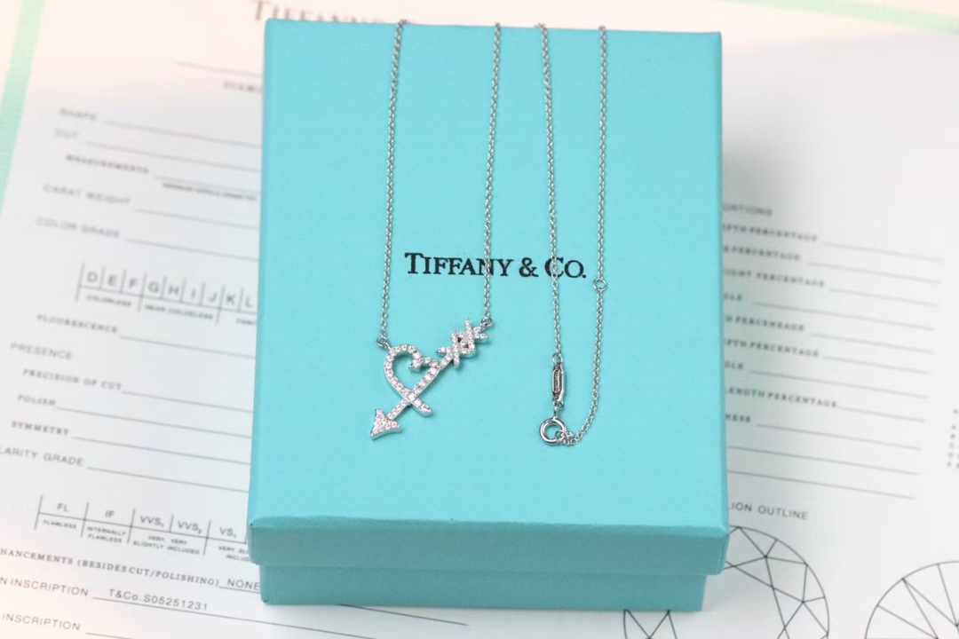 Tiffany & Co. Tiffany&Co. 满钻爱心箭头 项链 925银