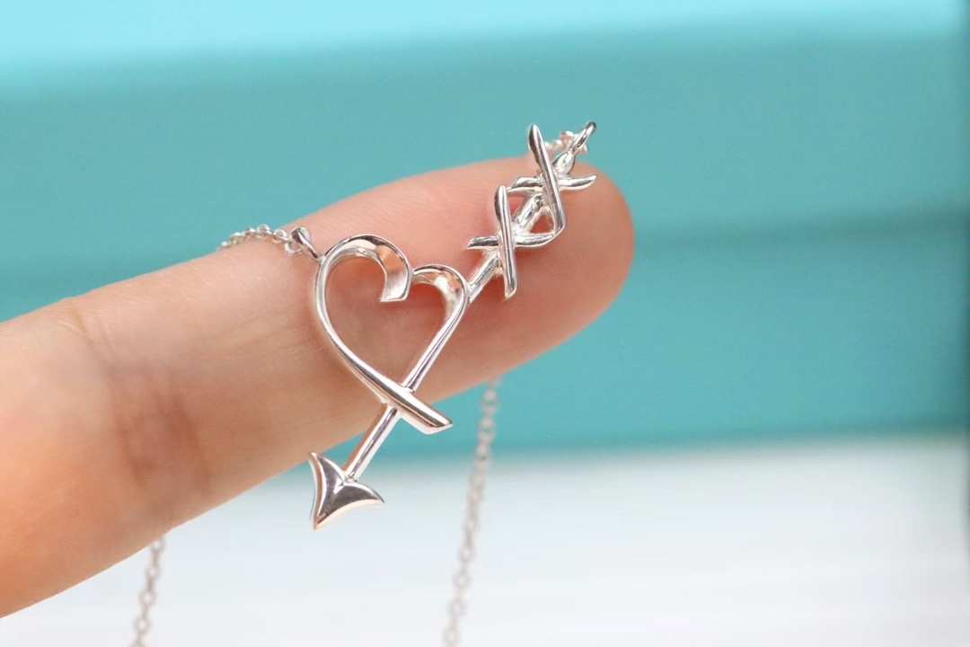 Tiffany & Co. Tiffany&Co. 爱心箭头 锁骨项链 925银
