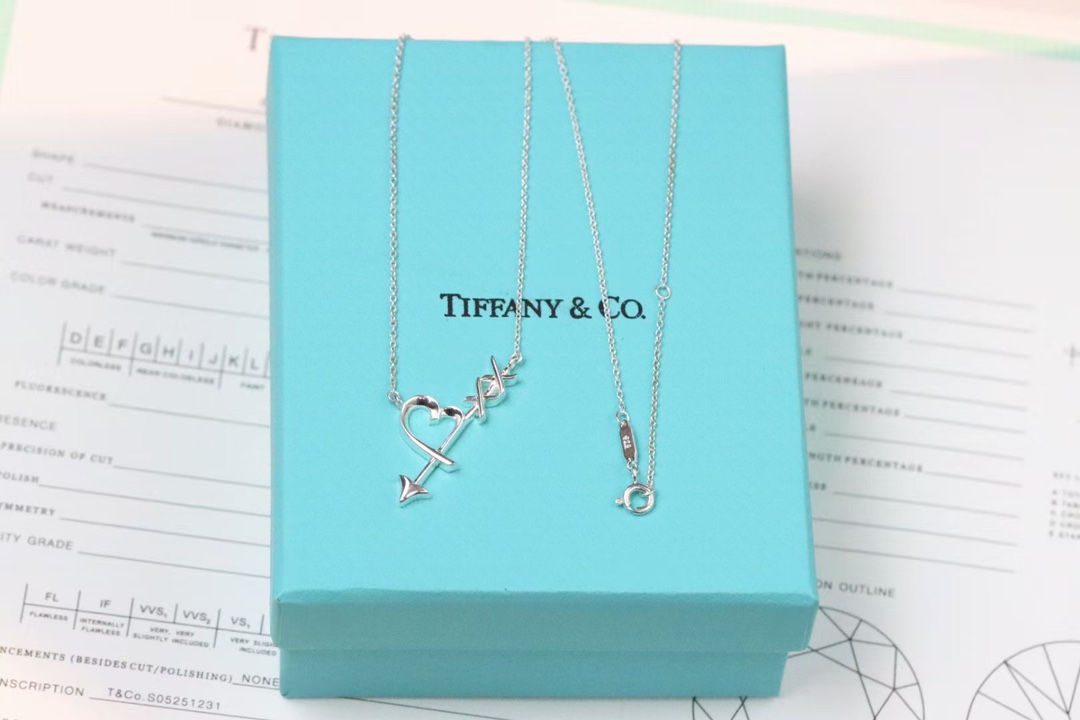 Tiffany & Co. Tiffany&Co. 爱心箭头 锁骨项链 925银