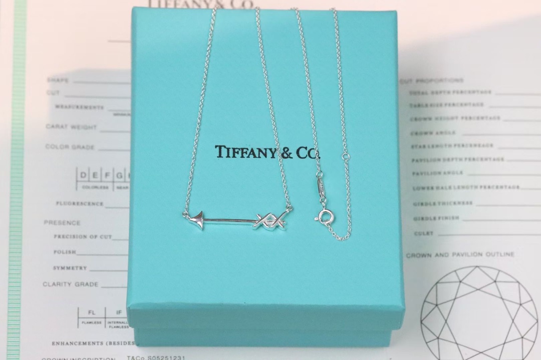 Tiffany & Co. Tiffany&Co. 爱‮之神‬箭 锁骨项链 925银