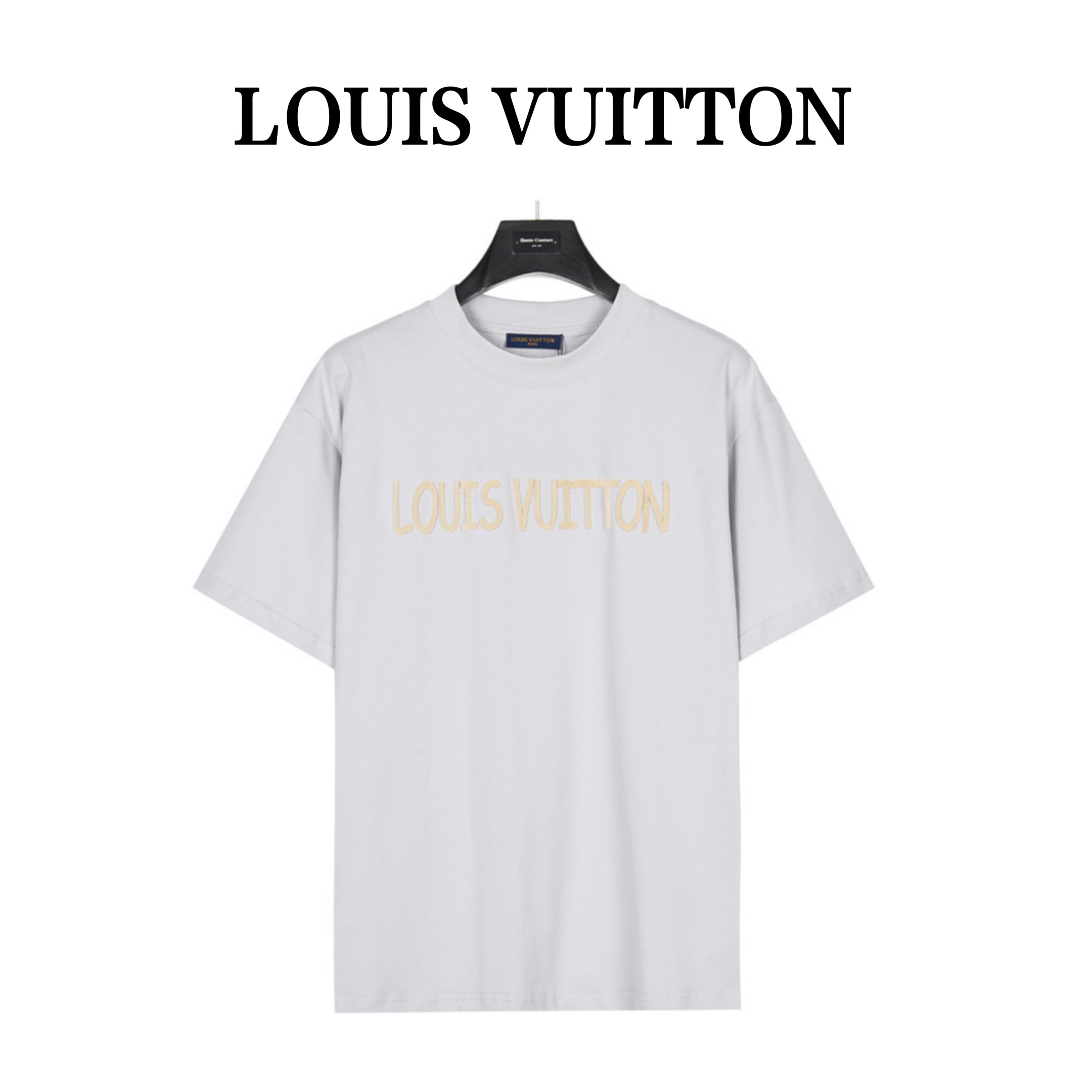 LouisVuitton/路易威登 立体logo字母牙刷绣短袖T恤