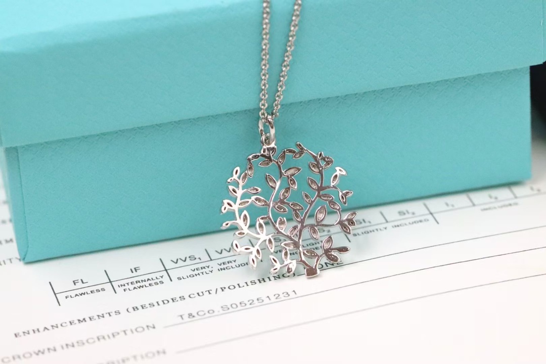 Tiffany & Co. Tiffany&Co. 藤蔓橄榄叶 锁‮项骨‬链 925银