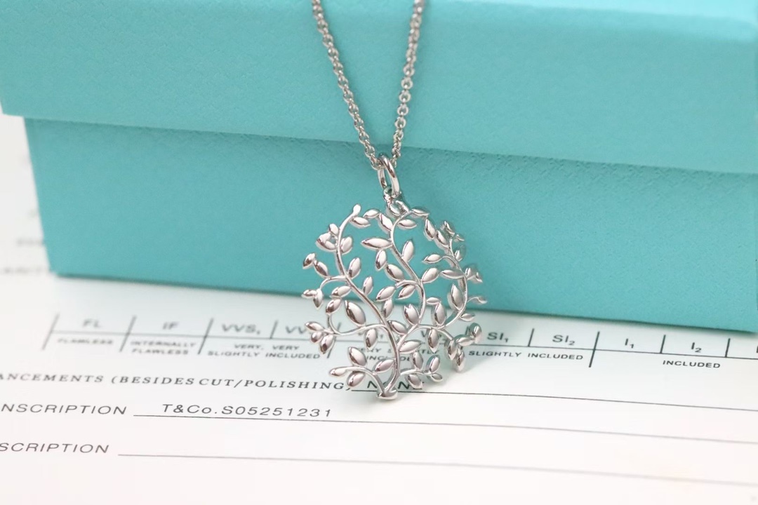 Tiffany & Co. Tiffany&Co. 藤蔓橄榄叶 锁‮项骨‬链 925银