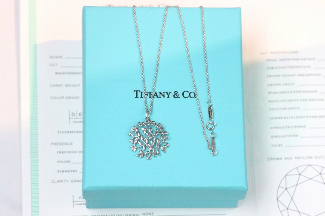 Tiffany & Co. Tiffany&Co. 藤蔓橄榄叶 锁‮项骨‬链 925银