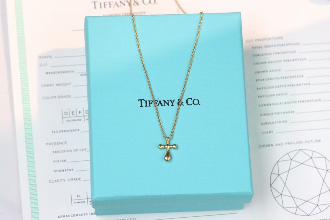 Tiffany & Co. Tiffany&Co. 可爱十字架 锁‮项骨‬链 925银