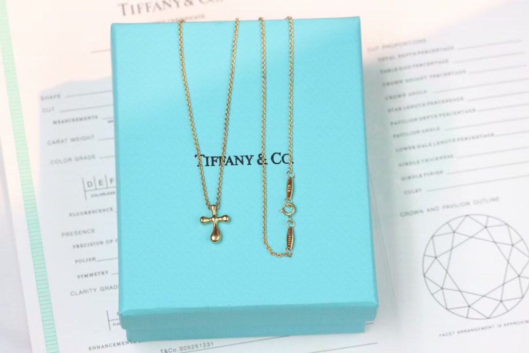 Tiffany & Co. Tiffany&Co. 可爱十字架 锁‮项骨‬链 925银