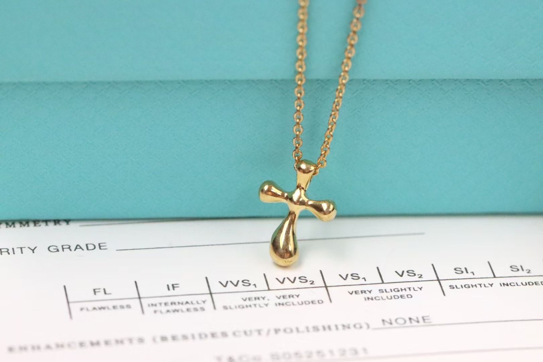 Tiffany & Co. Tiffany&Co. 可爱十字架 锁‮项骨‬链 925银