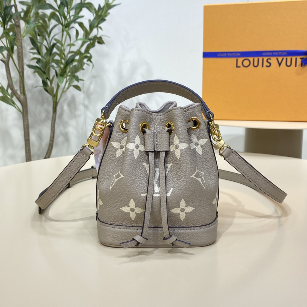 Louis Vuitton LV Nano Noe Sacos Bolsas Loja de luxo
 Preto Khaki Empreinte​ M46291