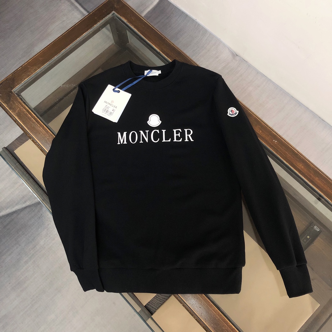 爆款现货MONCLER蒙口大爆款最新款卫衣胸前品牌logo印花独家发售！实拍印花细节透气无手感️秋冬长袖