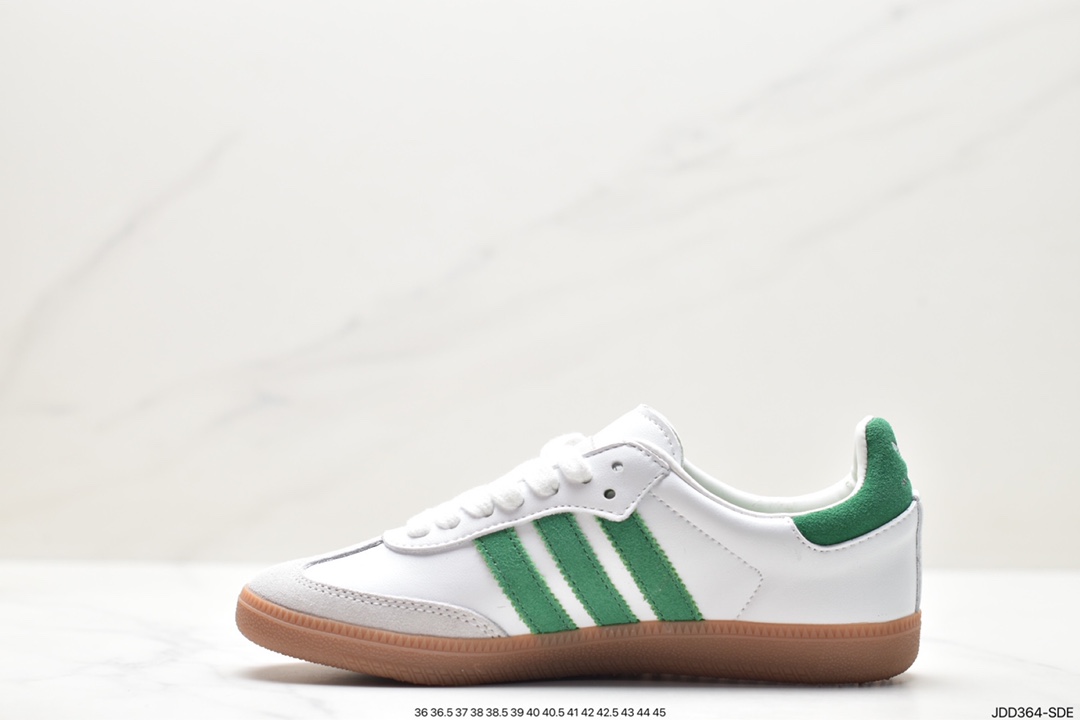 Adidas Originals Samba Vegan OG Samba series sneakers ”leather black and white light gray caramel bottom environmental protection logo” HQ7036