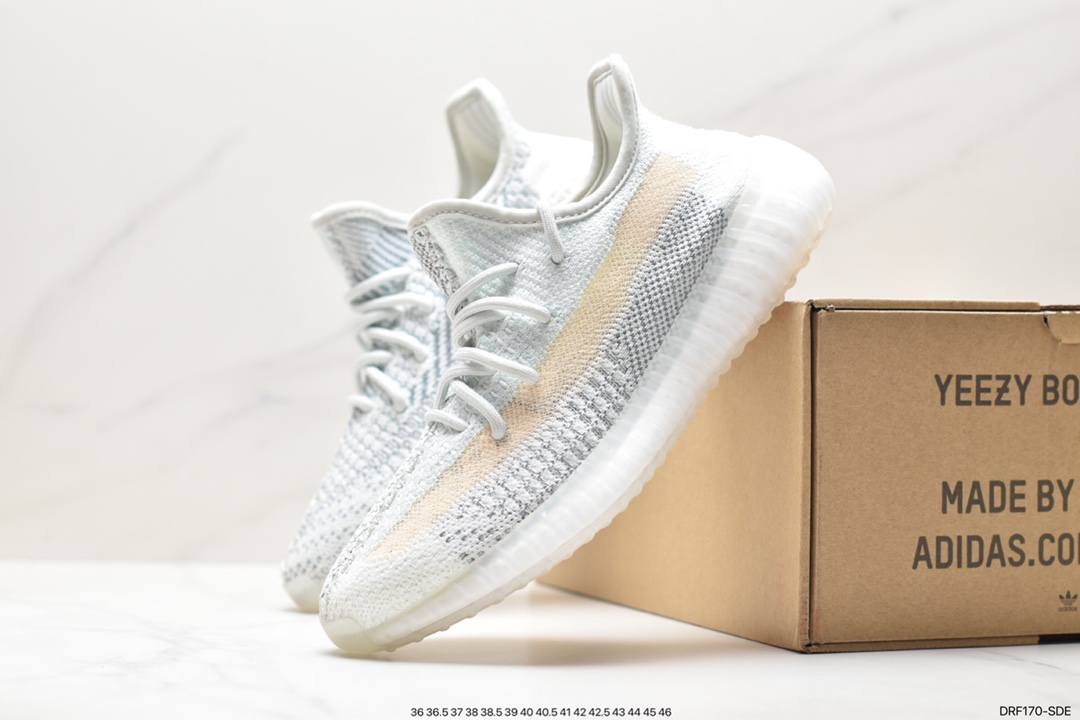 Kanye West x Adidas Yeezy Boost 350 V2 ”Light” Cotton White Running Shoes GW3775